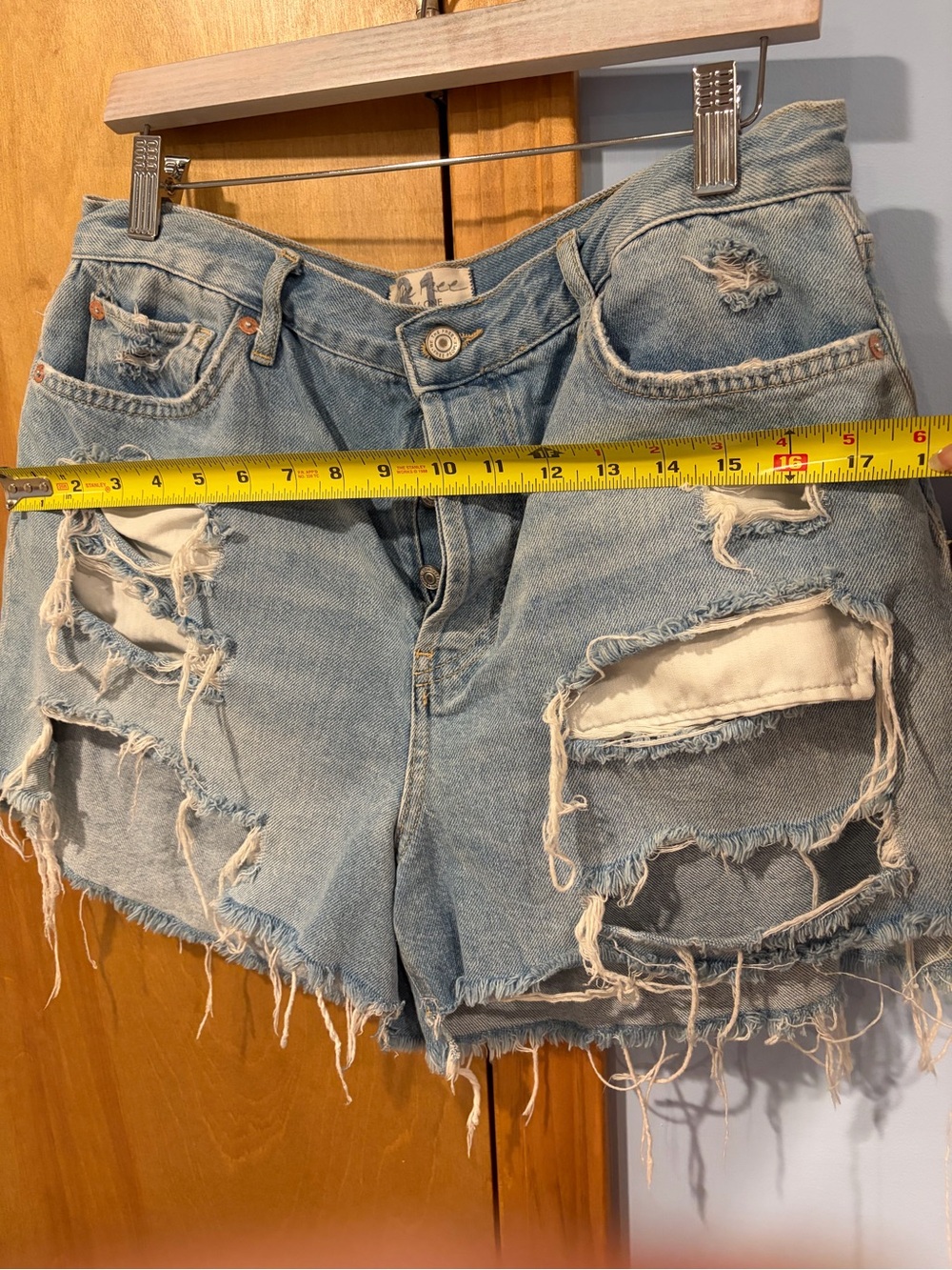 We The Free Light Wash Denim Shorts